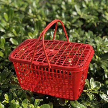 1-12斤水果篮草莓篮樱桃篮杨梅篮塑料方形手提采摘篮子筐 3斤红色